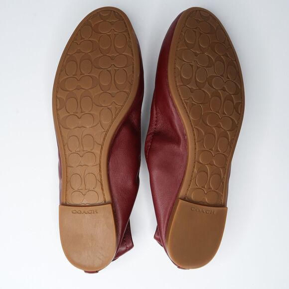 COACH Women’s Ballet Flats Size 7 Bailey Wine Red Leather FG2944 - Picture 8 of 8